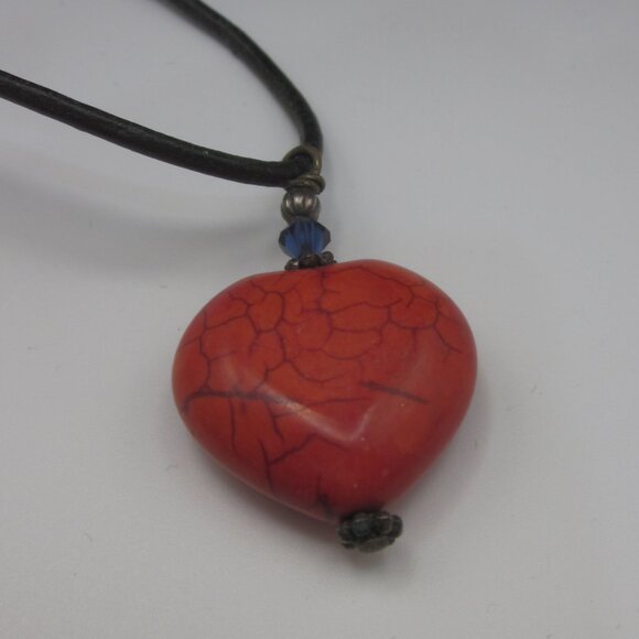 Red Jasper Heart Pendant Necklace - Picture 3 of 4